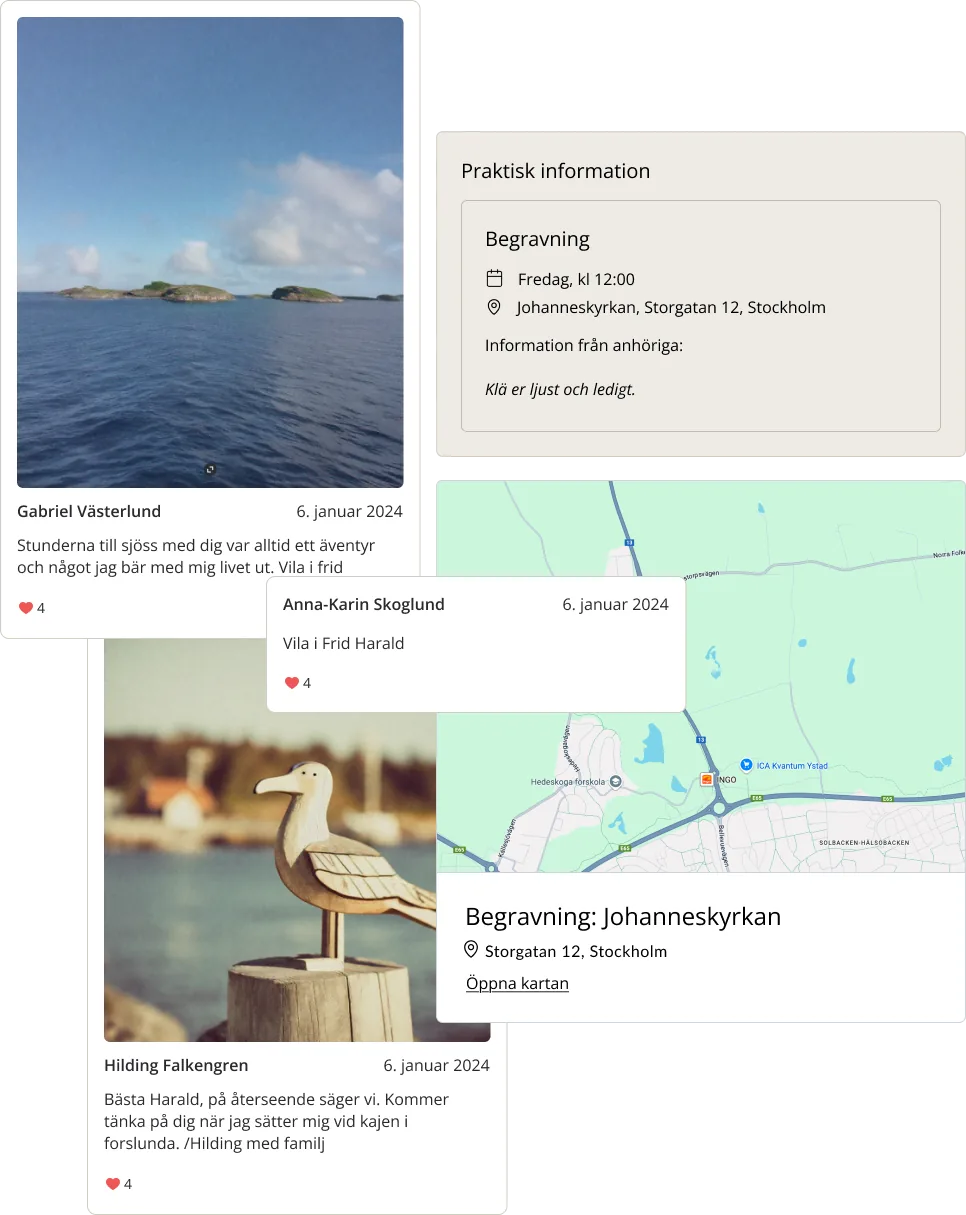 Posts, practical info & map